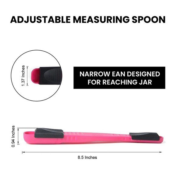 2-Pack: Adjustable Measuring Spoon & Spatula Double Ended Adjustable For Baking - Picture 2 of 5